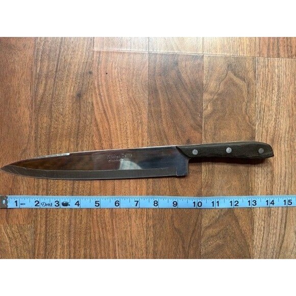 Kitchen Delite Stainless Slicing Chef Knife Full Tang Wood Handle Heavy Duty - Picture 9 of 9